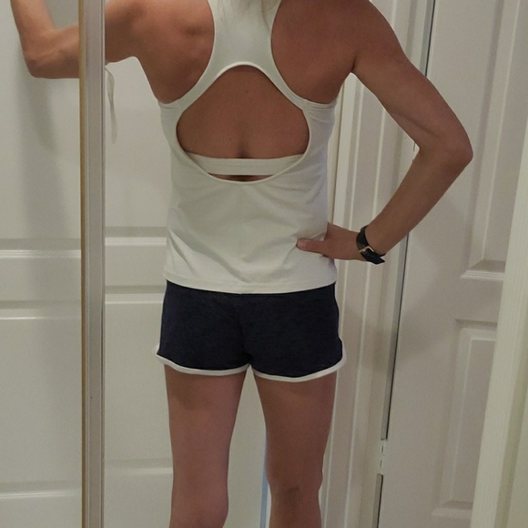 Navy blue and white Justice brand shorts. - Picture 5 of 7